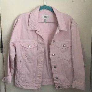 Pink over sized denim jacket